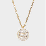 Gemini Gold Vermeil pendant necklace with raw and rose cut diamonds on an 18k gold vermeil chain