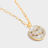 Gemini Gold Vermeil pendant necklace with raw and rose cut diamonds on 18k gold vermeil chain
