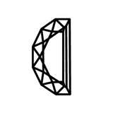 Charles & Colvard Forever One™ Half Moon Shape Moissanite with modified brilliant cut and IF-VS1 clarity.