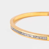Slim Hapur Gold Vermeil Bangle with embedded raw diamond pieces on a gold band