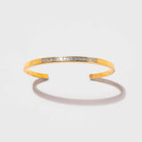 Slim Hapur Gold Vermeil Bangle Bracelet with diamond accents and 18K gold finish