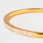 Hapur Gold Vermeil bangle bracelet with raw diamond inlay and slim gold-plated design
