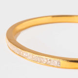 Hapur Gold Vermeil bangle bracelet with raw diamond inlay and slim gold-plated design