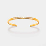 Hapur Gold Vermeil Bangle bracelet with a slim design featuring raw uncut diamonds and 18K gold layered vermeil on sterling silver.