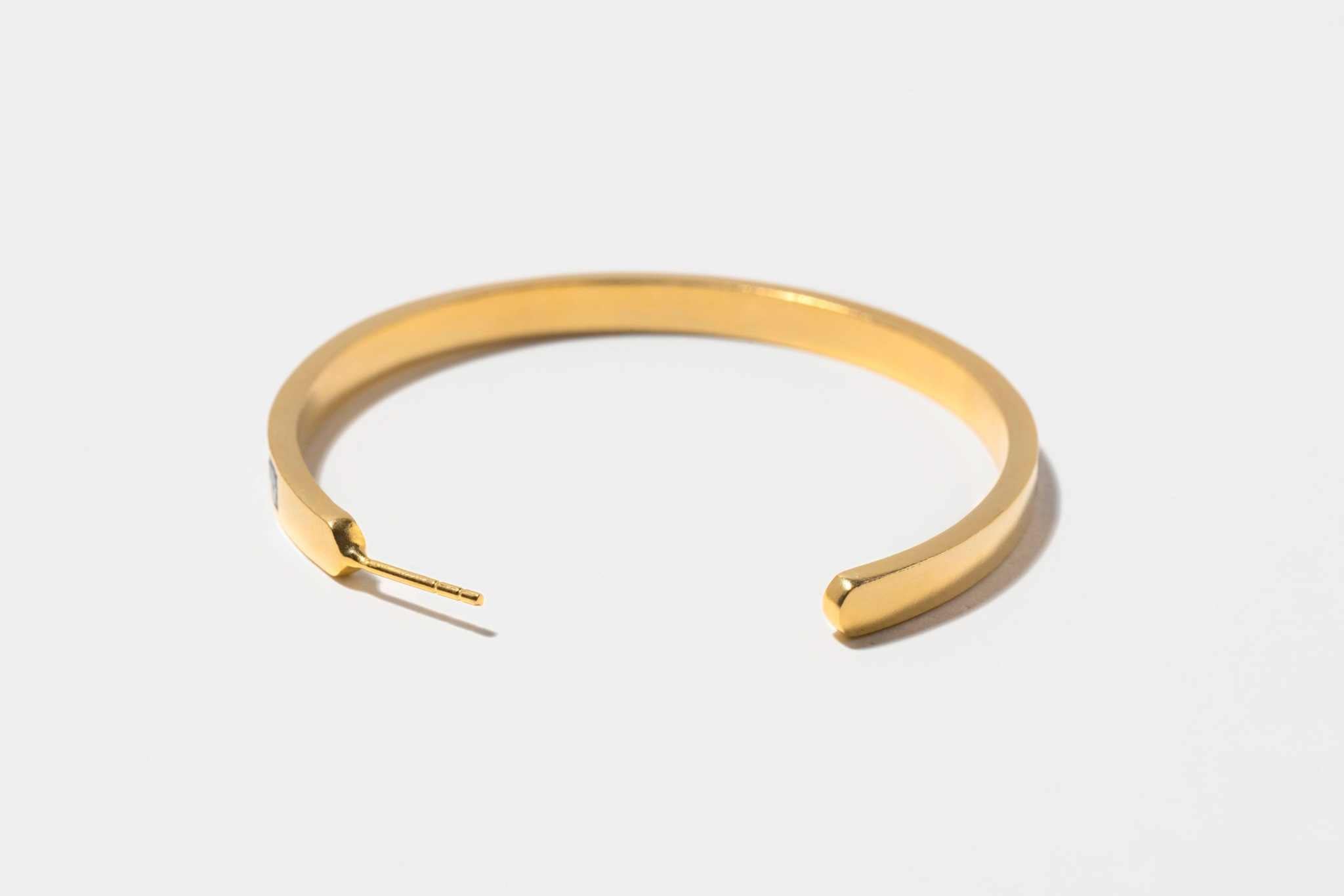 Hapur Gold Vermeil Hoop Earring with a smooth, polished 18K gold layer over sterling silver, minimalist and elegant design.