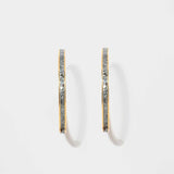 Hapur Gold Vermeil Hoop Earrings with raw uncut diamonds and silver resin, 18k gold layered, elegant and versatile jewelry.