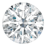 Charles & Colvard Forever One™ round shape moissanite gemstone, IF-VS1 clarity, durable and high-quality alternative to diamond.