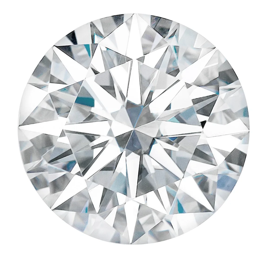 Charles & Colvard Forever One™ round shape moissanite gemstone, IF-VS1 clarity, durable and high-quality alternative to diamond.