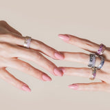 Sapphire Scattered Rainbow Mini Cigar Band in 14K Gold