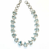 18.7 CTW pear cut sky blue topaz bracelet in 925 sterling silver adjustable chain