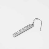 Miladi Small Oxidized Silver Earring with raw uncut diamonds and geometric design, handcrafted with oxidized sterling silver