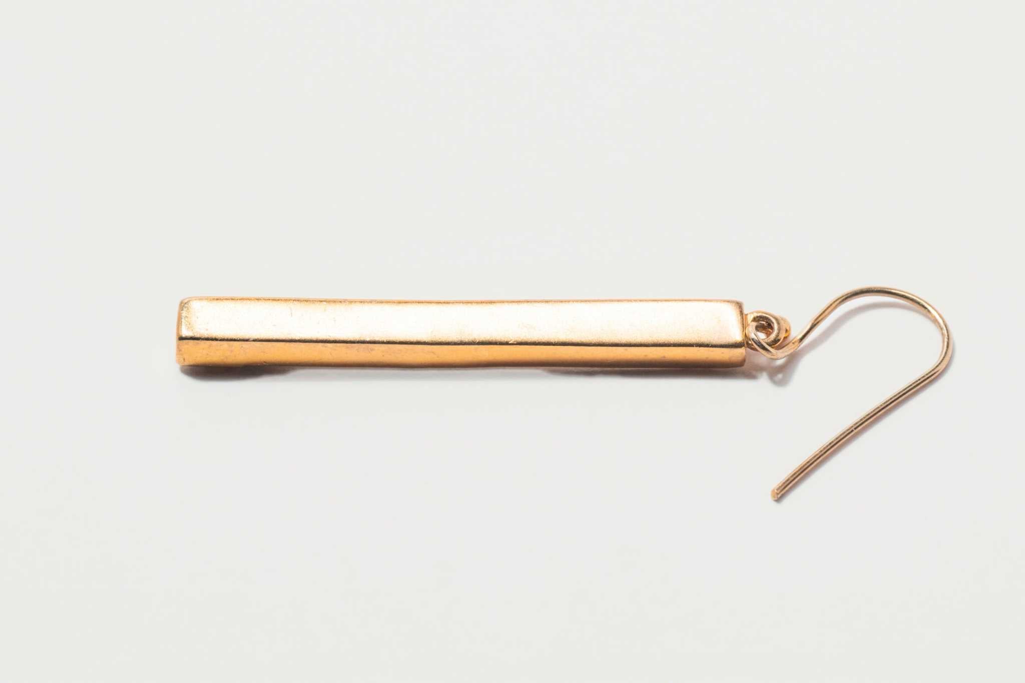 Madeline Gold Vermeil Earrings long rectangular gold vermeil drop earrings with sleek design