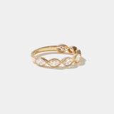 Sankaty Bezel Ring half eternity band with marquise lab-grown diamonds set in 14k solid gold