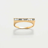 Michelle Gold Vermeil ring with thin line of uncut diamonds set in 18k gold band