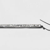 Miladi large oxidized silver earring with raw uncut diamonds and geometric bar design