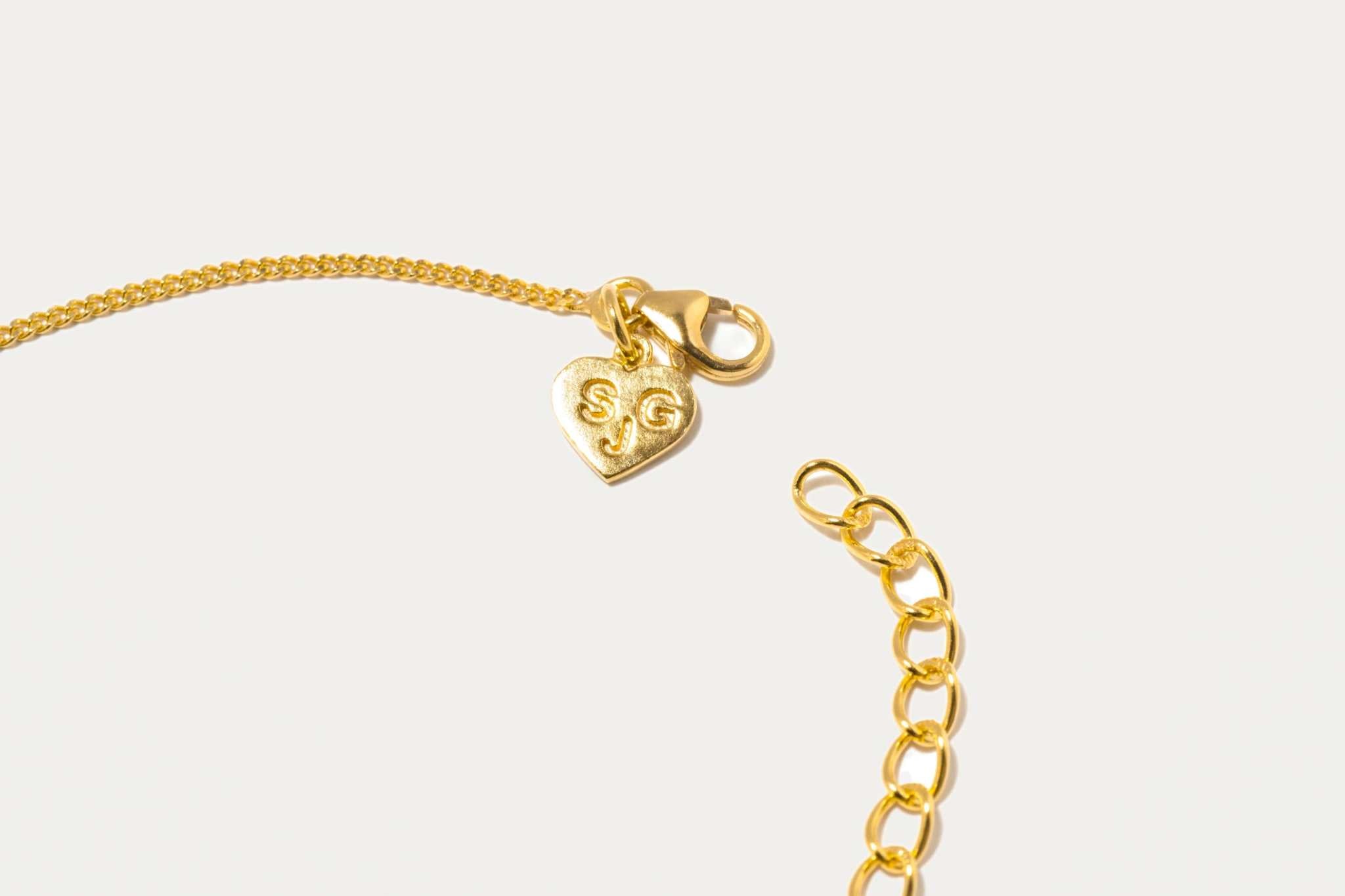 Miladi Gold Vermeil Necklace gold chain with heart-shaped charm and adjustable clasp in 18K gold vermeil