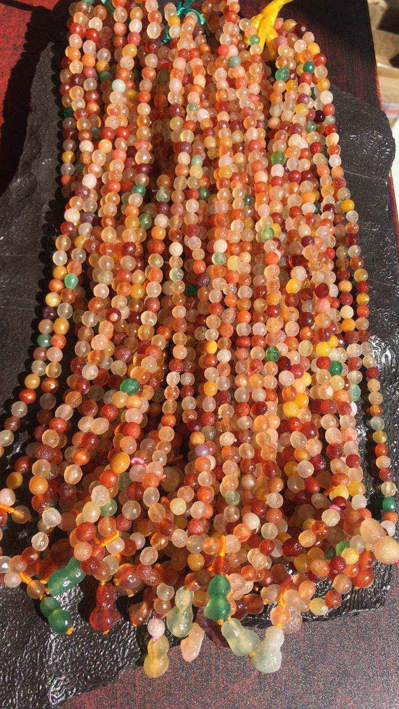 Colorful natural Alashan Gobi Candy Agate multi-color rough stone bead strands with elastic stretch for bracelet or necklace making