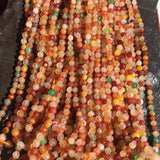 Colorful natural Alashan Gobi Candy Agate multi-color rough stone bead strands with elastic stretch for bracelet or necklace making