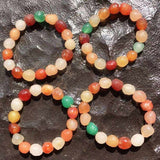Natural Alashan Gobi Desert Candy Agate elastic bead bracelets with large 14-16mm colorful rough chalcedony stones