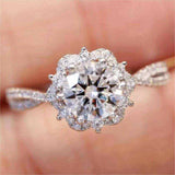 1 CTW DEW Colorless Round Brilliant Cut Moissanite Sterling Silver Twi