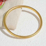 18K Yellow Gold Matte Bangle Bracelet