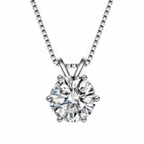 925 sterling silver necklace with 1.9 CTW DEW round moissanite solitaire pendant and double bail setting