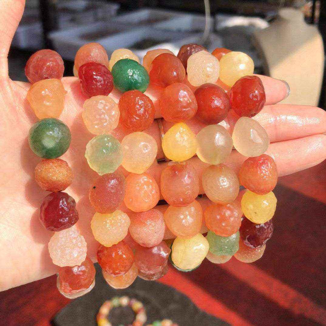 Natural Alashan Gobi Desert Candy Agate Alxa Chalcedony Waxy Transluce