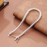 4.6-17.5 CTW colorless round brilliant cut moissanite tennis bracelet in 925 sterling silver chain, elegant fashion jewelry with secure box clasp