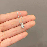 1.9 CTW DEW moissanite solitaire pendant with double bail setting on 925 sterling silver box chain necklace