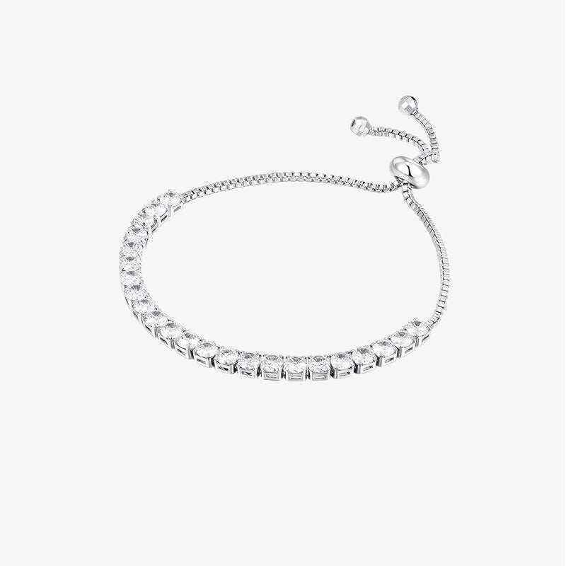 3.5 CTW DEW Colorless Round Brilliant Cut Moissanites Tennis Bracelet