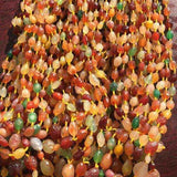 Colorful natural Alashan Gobi Desert Candy Agate multi-color rough stone bead necklace with pendant on yellow rope strand