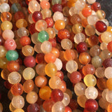 Colorful natural Alashan Gobi Candy Agate multi-color rough stone beads on elastic stretch strands for stackable wrap bracelet or necklace