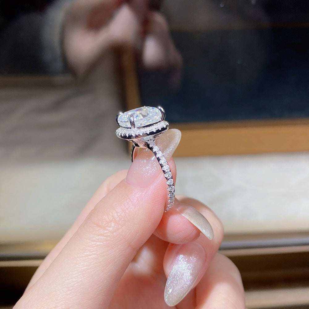 5 CTW DEW Colorless Cushion Hybrid Brilliant Crushed Ice Cut Square Mo