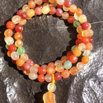 Colorful natural Alashan Gobi Candy Agate multi-color crystal bead bracelet with elastic stretch and gourd charm pendant