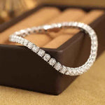 4.6-17.5 CTW colorless round brilliant cut moissanite tennis bracelet in 925 sterling silver chain