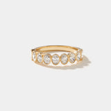 Highland Oval Cut Diamond bezel set half eternity ring in 14k solid gold with lab-grown oval diamonds