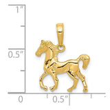 14k Yellow Gold Small Walking Horse Pendant