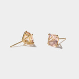 14k gold stud earrings with cushion cut peach Connecticut Coast Morganite gemstones