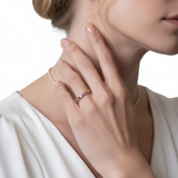 Sapphire Scattered Rainbow Petite Band in 14K Gold