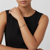 Sapphire Scattered Rainbow Slim Bangle in 14K Gold