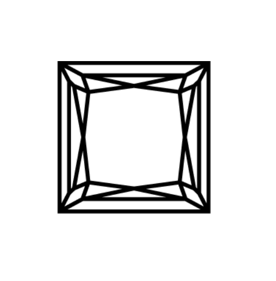 Charles & Colvard Forever One princess shape moissanite with brilliant cut and high clarity quality