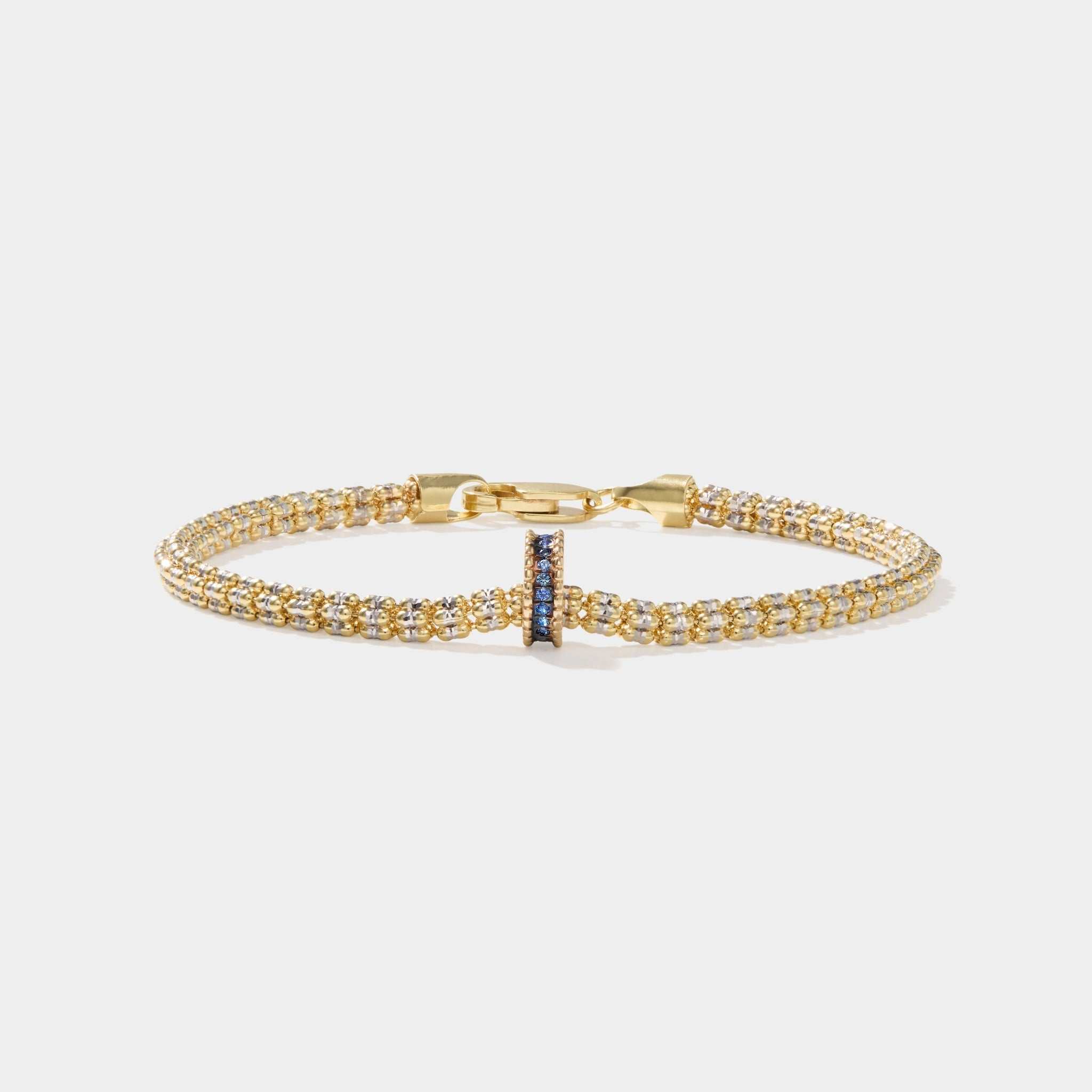 Tidal Tennis 14K Gold Bracelet in polished yellow gold with Italian craftsmanship and diamond-cut detailing