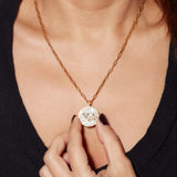 Sagittarius gold vermeil pendant necklace with raw and rose cut diamonds on 18k gold chain