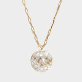 Sagittarius gold vermeil pendant necklace with raw and rose cut diamonds on 18k gold chain