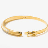 Sasta Gold Vermeil bangle bracelet with sliced raw diamonds, 18k gold layer over sterling silver, simple and stackable design