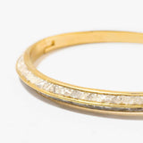Sasta Gold Vermeil bangle bracelet with sliced raw diamonds and 18k gold layer on sterling silver base