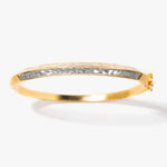 Sasta Gold Vermeil bangle bracelet with sliced raw diamonds and 18k gold layer on sterling silver base