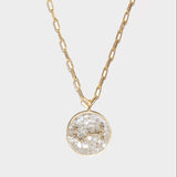 Scorpio Gold Vermeil Pendant necklace with raw and rose cut diamonds on an 18k gold vermeil chain