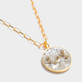 Scorpio gold vermeil pendant necklace with uncut raw diamonds and rose cut diamonds on an 18k gold vermeil chain
