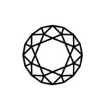 Charles & Colvard Forever One round shape moissanite gemstone icon with intricate facets design